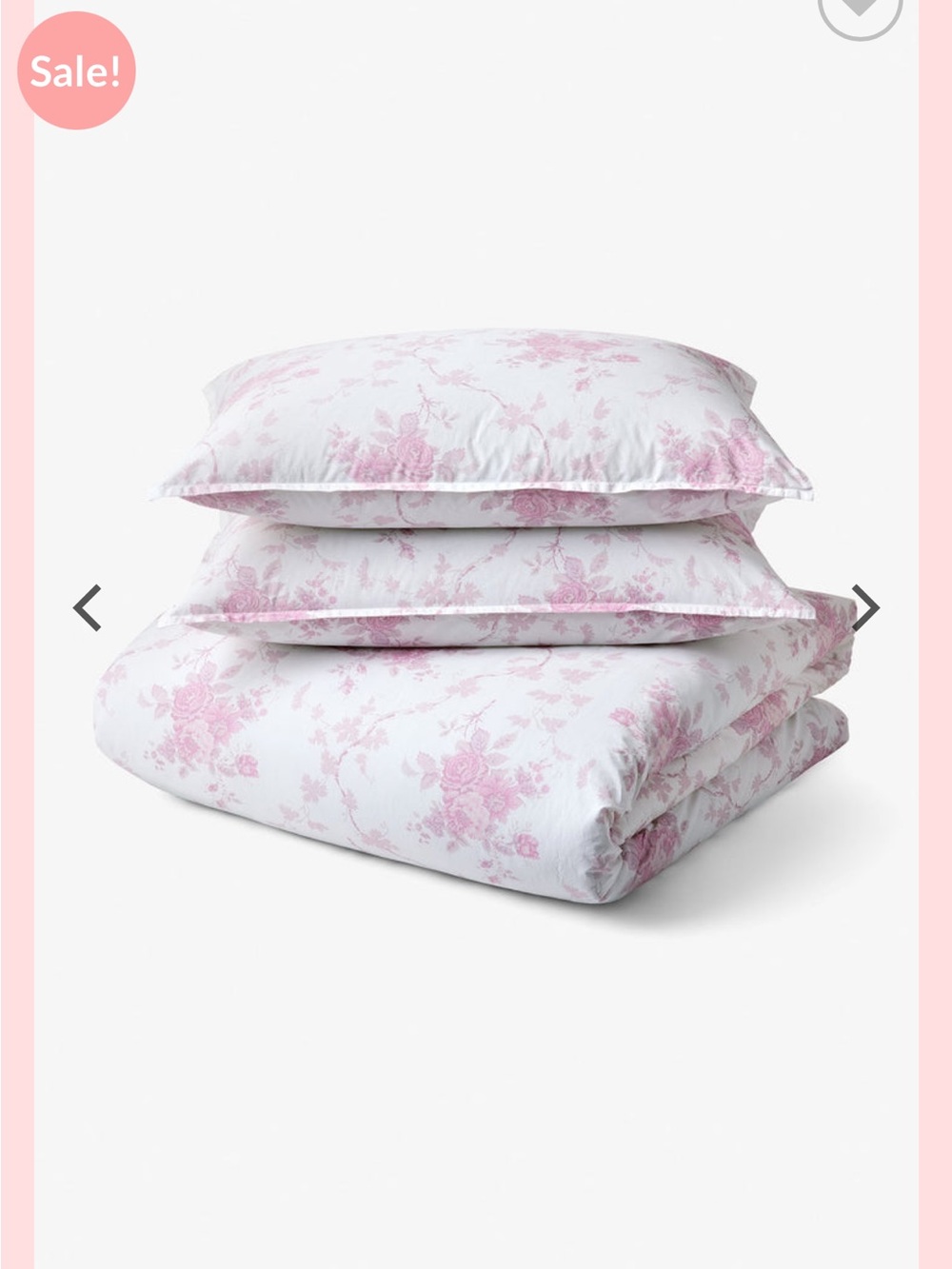 LoveShackFancy Pink Floral Cotton Duvet and Sham - TWINXL / TWIN - Picture 5 of 7